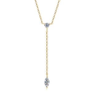 Marquise Cut Y-Shape Moissanite Necklace - Ornalux