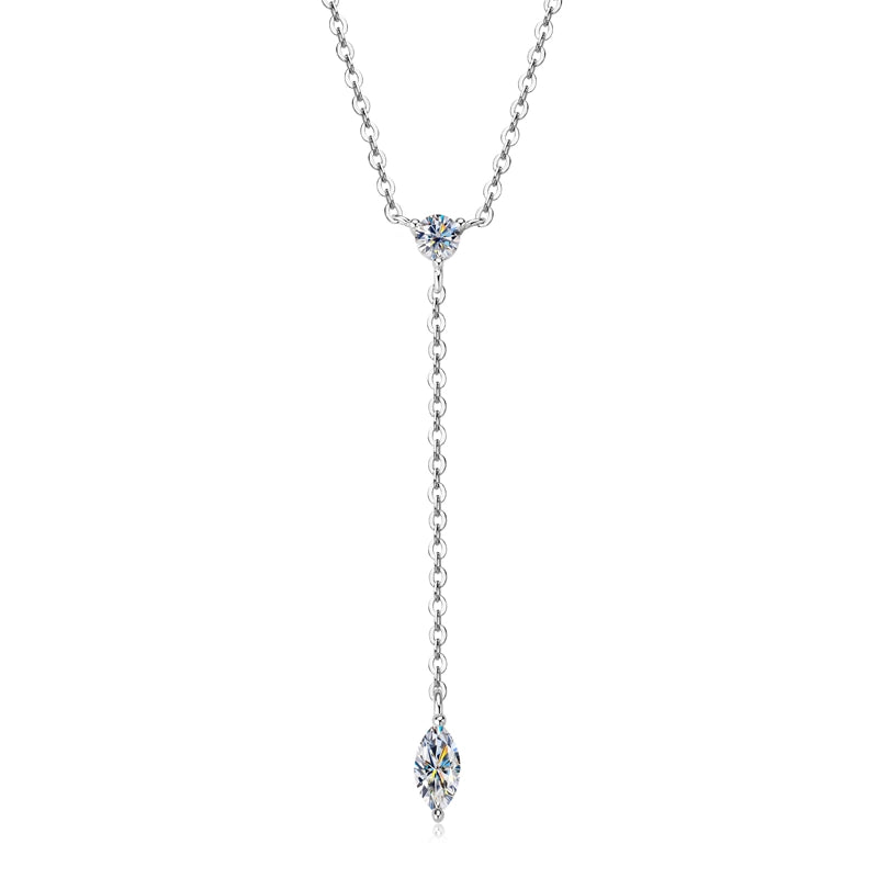 Marquise Cut Y-Shape Moissanite Necklace - Ornalux