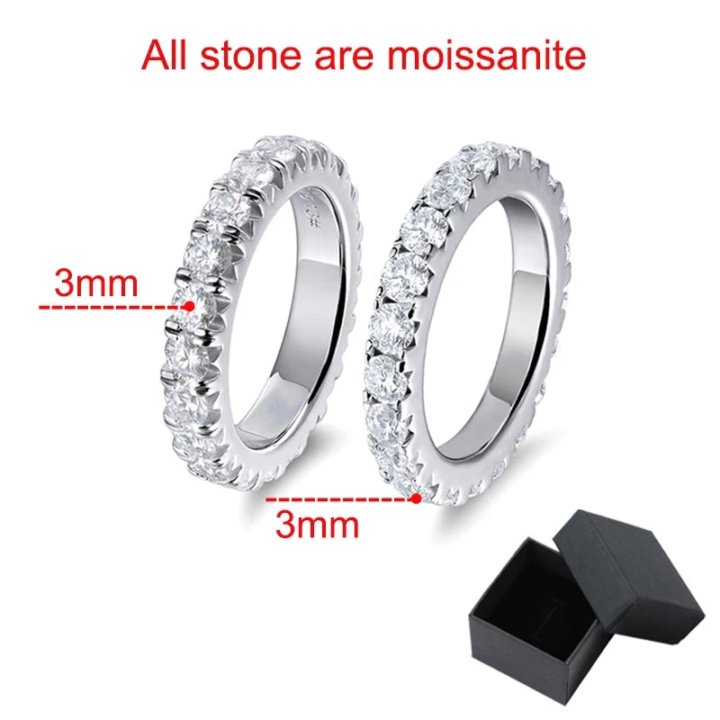 3mm All Moissanite Ring Full Eternity Band - Ornalux