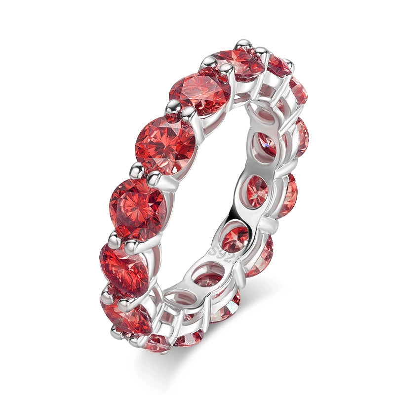 7CTTW Red Moissanite Eternity Ring S925 (8 Colors) - Ornalux