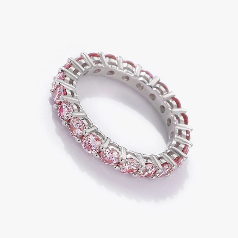 7CTTW Red Moissanite Eternity Ring S925 (8 Colors) - Ornalux