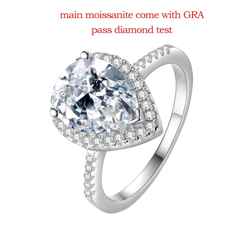 Luxury 3CT Pear Cut Moissanite Ring - Ornalux