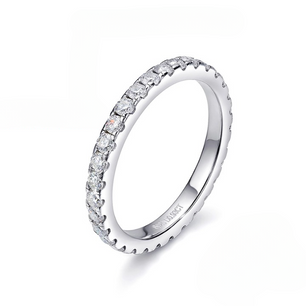 Luxury 2mm Moissanite Eternity Band Ring