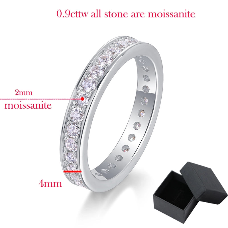 Luxury 2mm Moissanite Eternity Band Ring - Ornalux