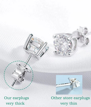 0.1-3CT Moissanite Stud Earrings - Ornalux