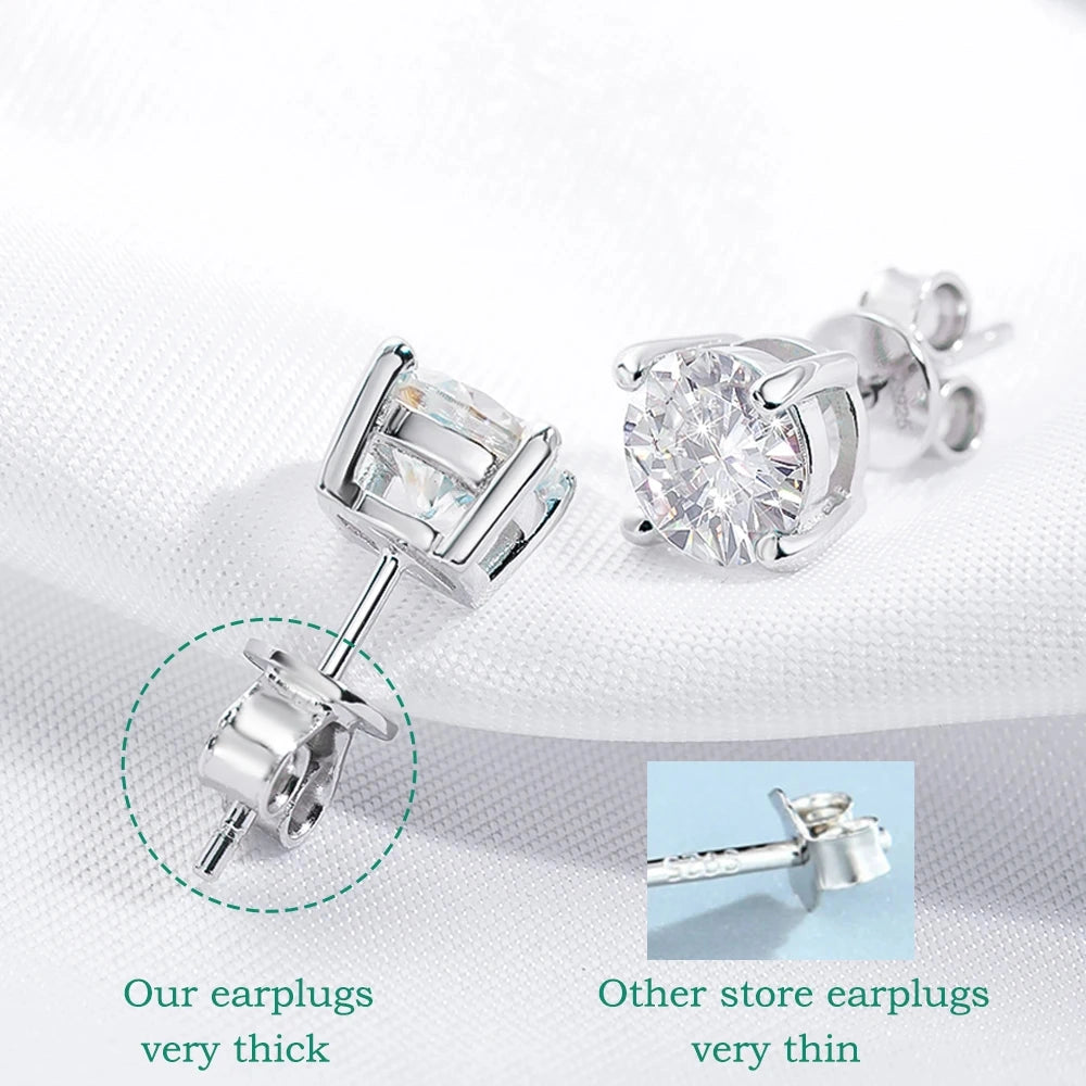 0.1-3CT Moissanite Stud Earrings - Ornalux