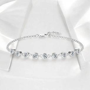 0.9Cttw Charms round Full Moissanite Diamond Bracelet - Ornalux