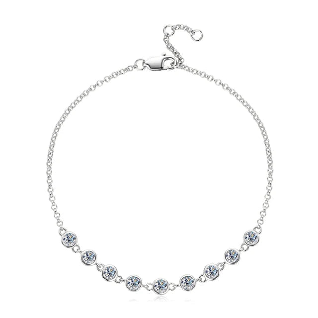 0.9Cttw Charms round Full Moissanite Diamond Bracelet - Ornalux