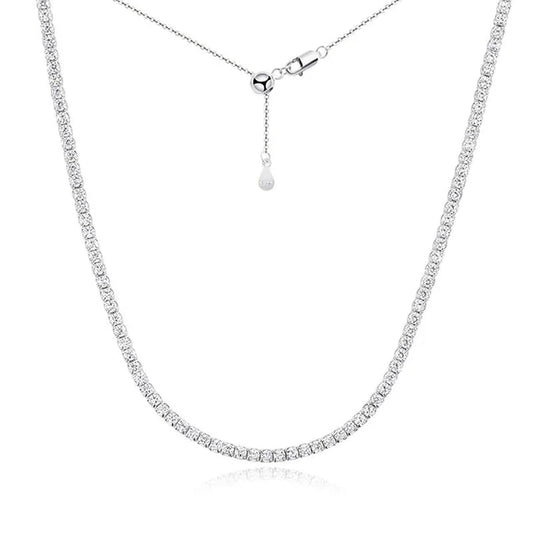 Moissanite Tennis Necklace Adjustable Choker Chain - Ornalux