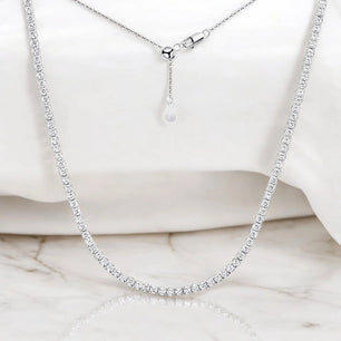 Moissanite Tennis Necklace Adjustable Choker Chain - Ornalux