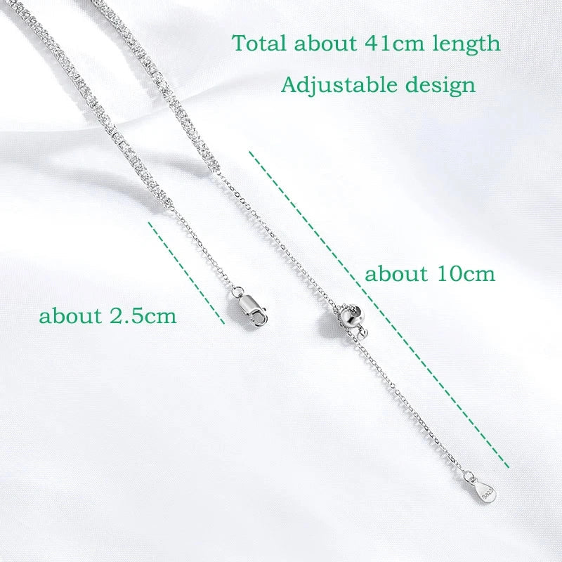 Moissanite Tennis Necklace Adjustable Choker Chain - Ornalux