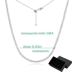 Moissanite Tennis Necklace Adjustable Choker Chain - Ornalux