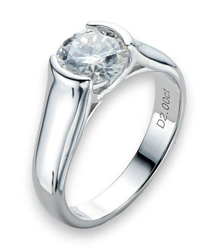 2Ct Moissanite Diamond Solitaire Ring - Ornalux