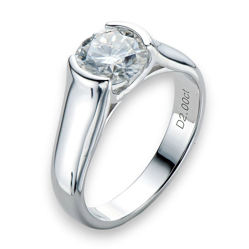 2Ct Moissanite Diamond Solitaire Ring - Ornalux