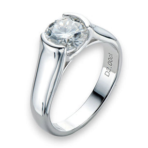 2Ct Moissanite Diamond Solitaire Ring - Ornalux