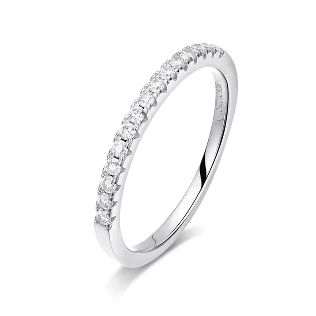 Moissanite Ring Wedding Band 925 Silver 18k Plating - Ornalux