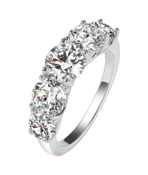 Sparkling 3.6CT Moissanite Ring 5-Stone Wedding Band - Ornalux