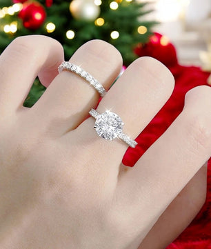 Luxury 4.15Cttw Moissanite Wedding Diamond Ring Set - Ornalux