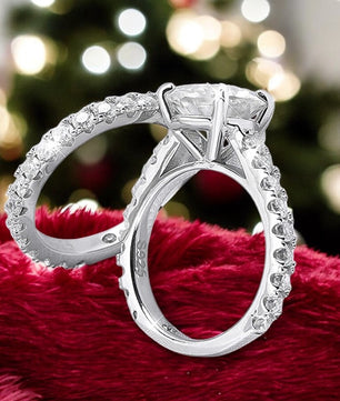 Luxury 4.15Cttw Moissanite Wedding Diamond Ring Set - Ornalux