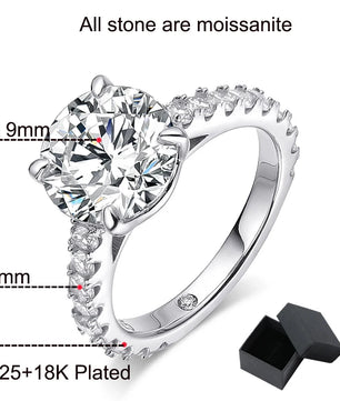 Luxury 4.15Cttw Moissanite Wedding Diamond Ring Set - Ornalux