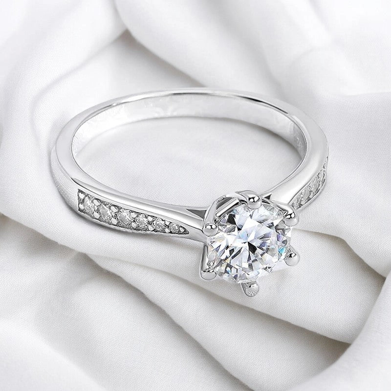 2CT Real Moissanite Diamond Solitaire Engagement Ring - Ornalux