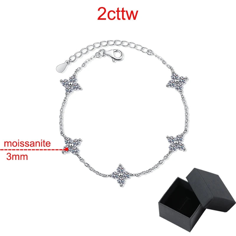 2Cttw Moissanite Bracelet - Luxury Chain with D Color VVS1 Stones - Ornalux