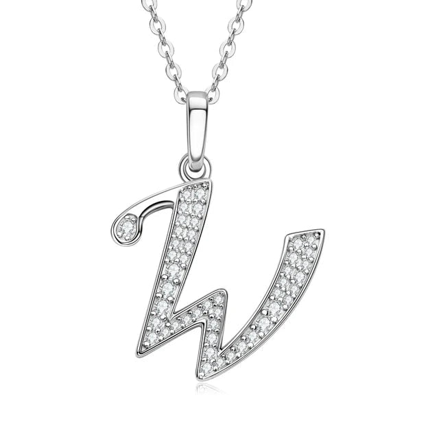 VVS1 Moissanite Initial Name Necklace A-Z Letter - Ornalux