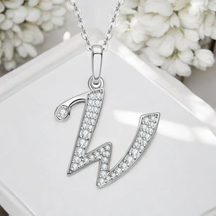 VVS1 Moissanite Initial Name Necklace A-Z Letter - Ornalux