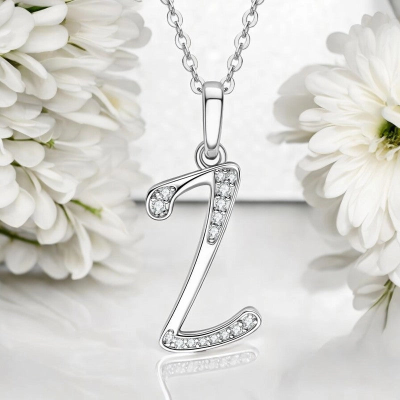 VVS1 Moissanite Initial Name Necklace A-Z Letter - Ornalux