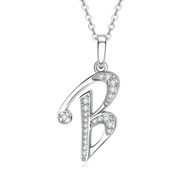 VVS1 Moissanite Initial Name Necklace A-Z Letter - Ornalux