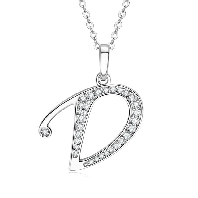 VVS1 Moissanite Initial Name Necklace A-Z Letter - Ornalux