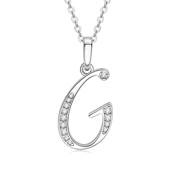 VVS1 Moissanite Initial Name Necklace A-Z Letter - Ornalux