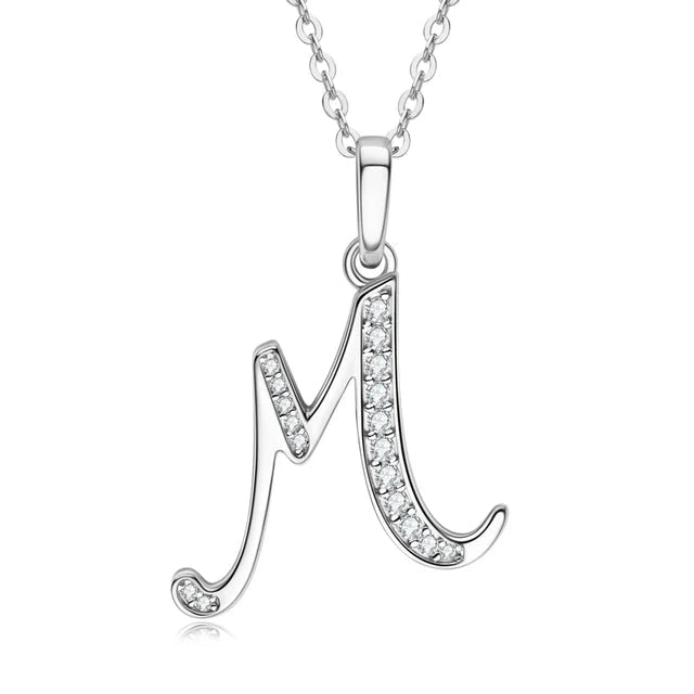 VVS1 Moissanite Initial Name Necklace A-Z Letter - Ornalux