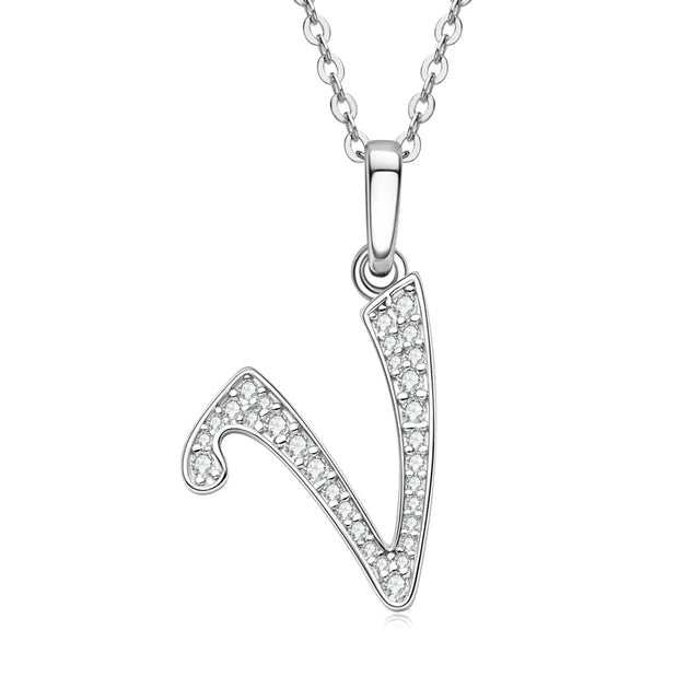 VVS1 Moissanite Initial Name Necklace A-Z Letter - Ornalux