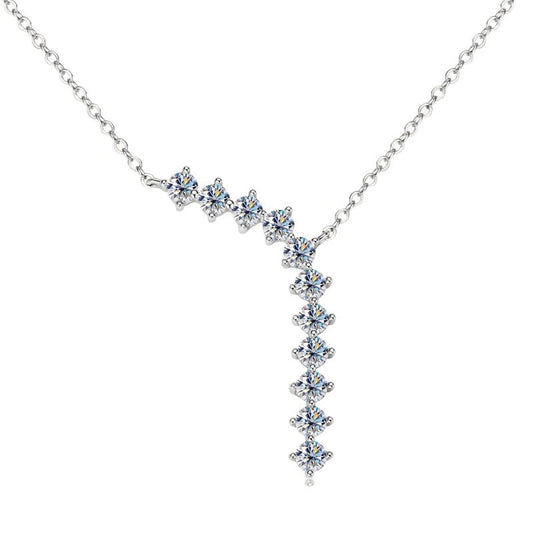 1.1Cttw Moissanite Diamond Y Necklace - Luxury Gift - Ornalux