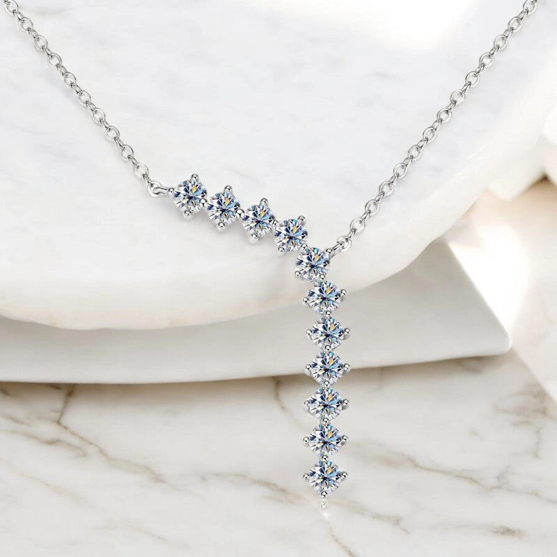 1.1Cttw Moissanite Diamond Y Necklace - Luxury Gift - Ornalux