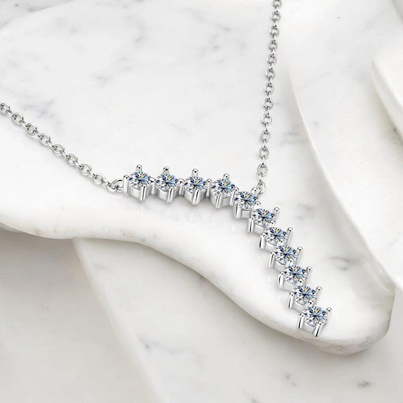 1.1Cttw Moissanite Diamond Y Necklace - Luxury Gift - Ornalux