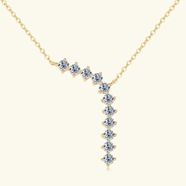 1.1Cttw Moissanite Diamond Y Necklace - Luxury Gift - Ornalux