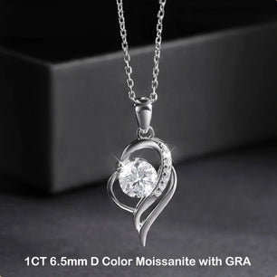 Luxury 1CT Moissanite Pendant Necklace - GRA Certified - Ornalux