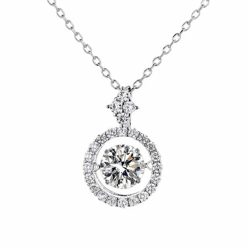 1CT Moissanite Pendant Necklace S925 Sterling Silver - Ornalux