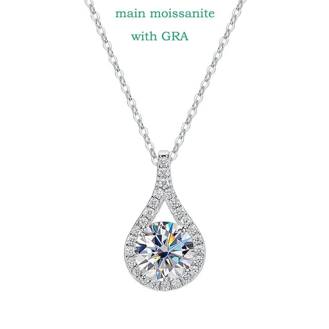 Real Moissanite Water Drop Necklace - Sparkling Birthday Gift - Ornalux