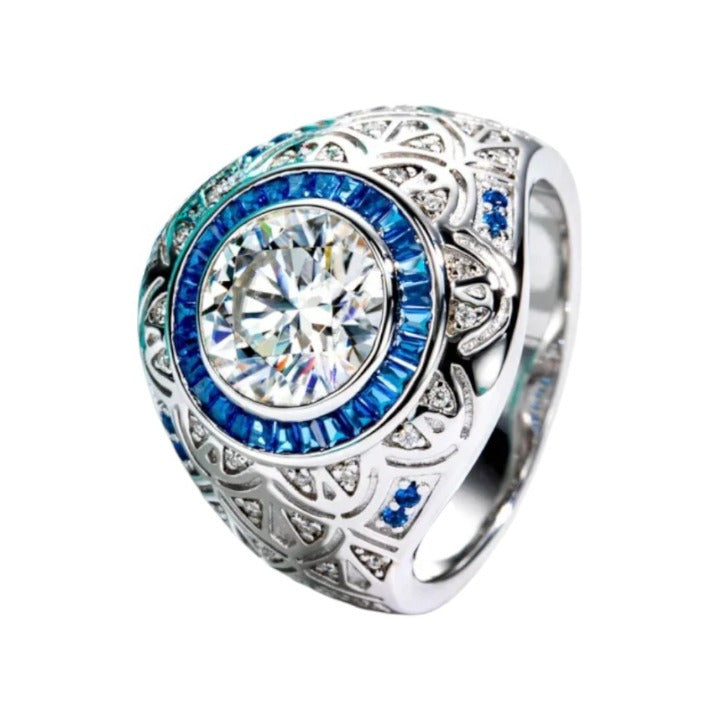 Vintage Men's Moissanite Engagement Ring - Ornalux