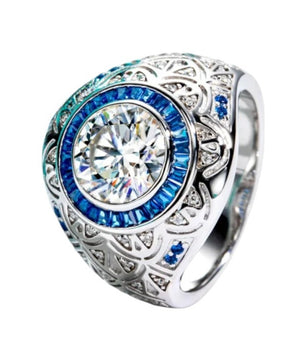 Vintage Men's Moissanite Engagement Ring - Ornalux