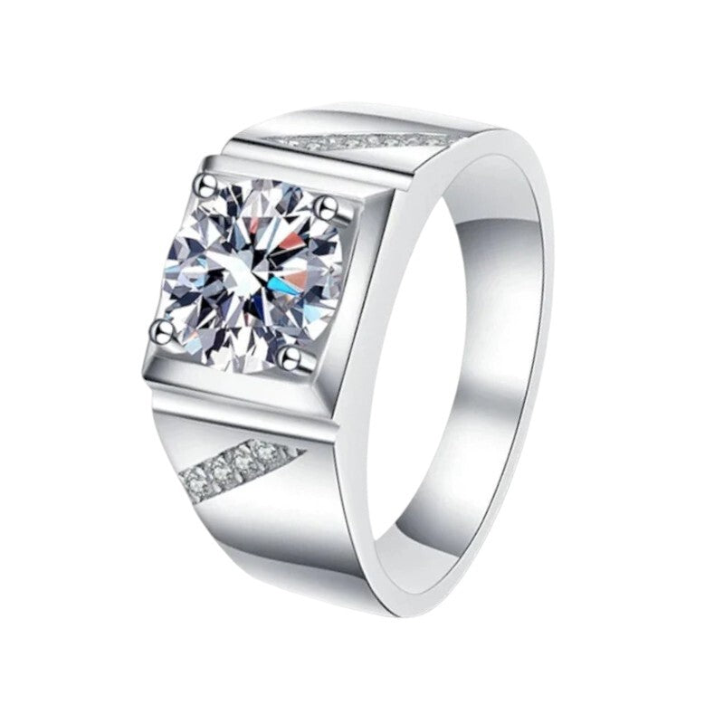 2ct Real Moissanite Men's Wedding Ring - Ornalux
