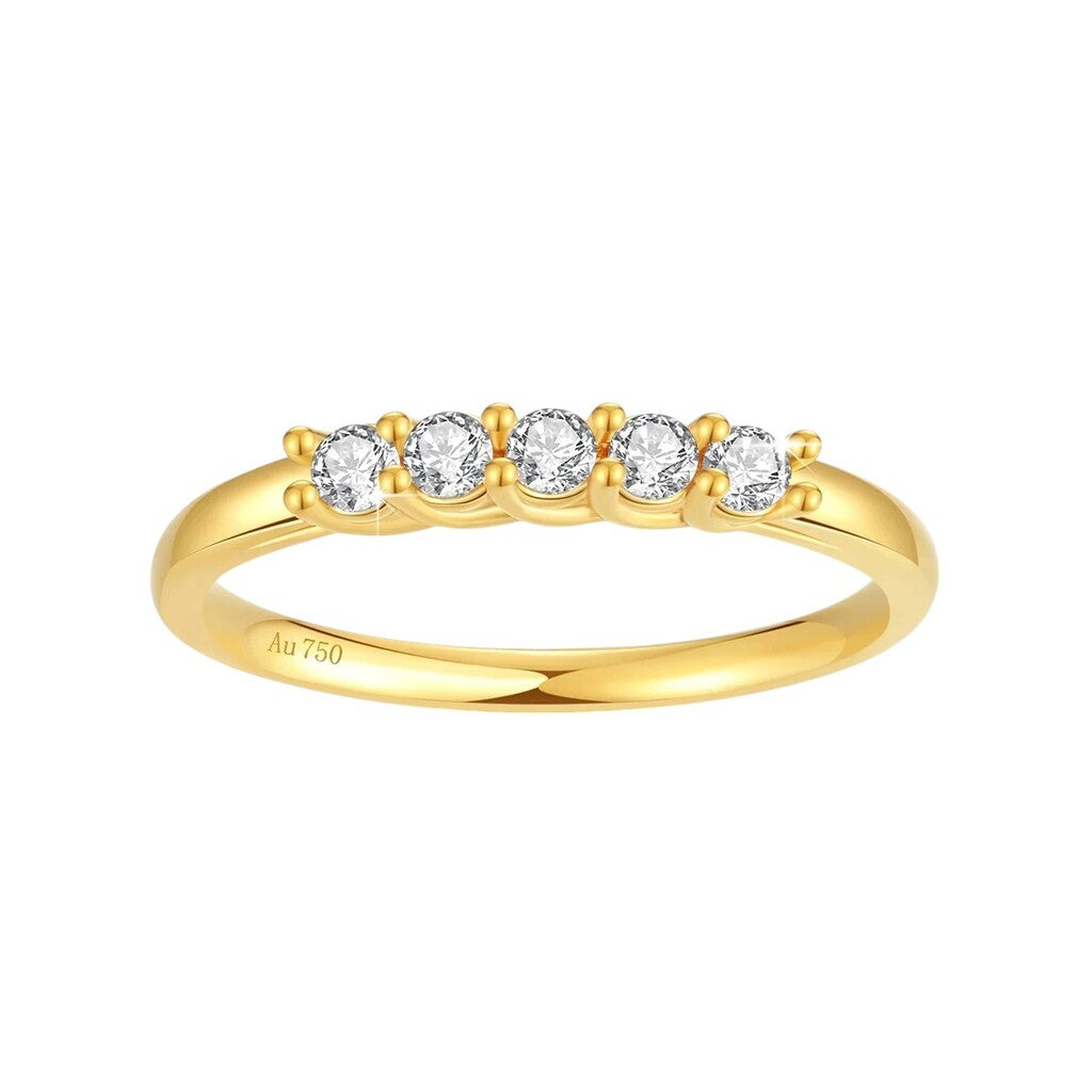 Luxury 18k Gold Moissanite Ring - European K Gold Jewelry - Ornalux