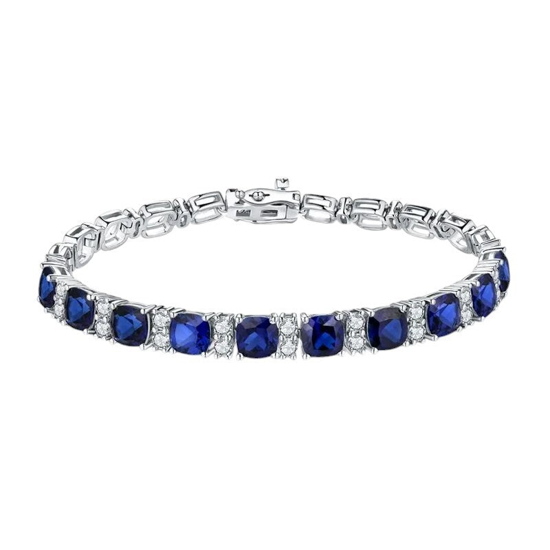 Luxury 925 Silver Blue Spinel Tennis Bracelet - Ornalux