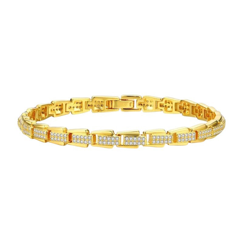 Luxury D Color VVS1 Moissanite Bracelet - 18K Gold Plated - Ornalux