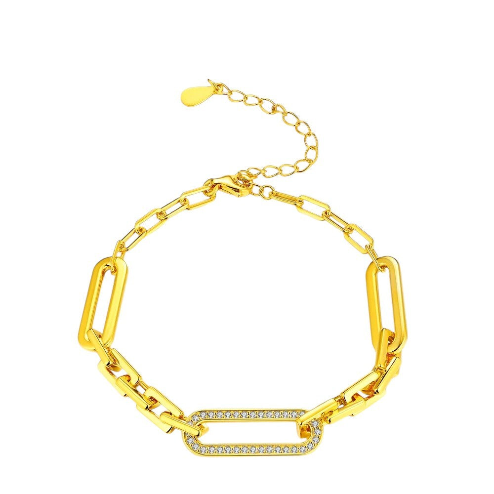 925 Sterling Silver Moissanite Gold Bracelet Perfect Gift - Ornalux