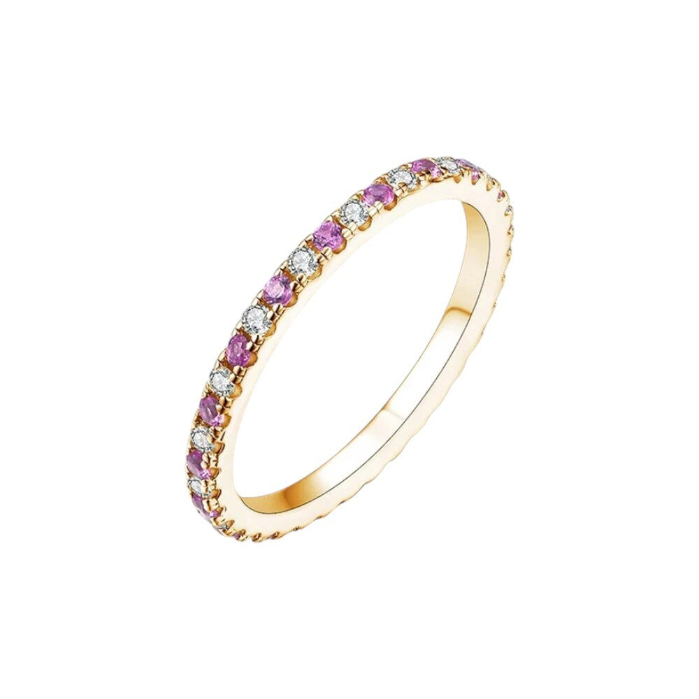 Moissanite Wedding Jewelry Band - Multi Colors - Ornalux