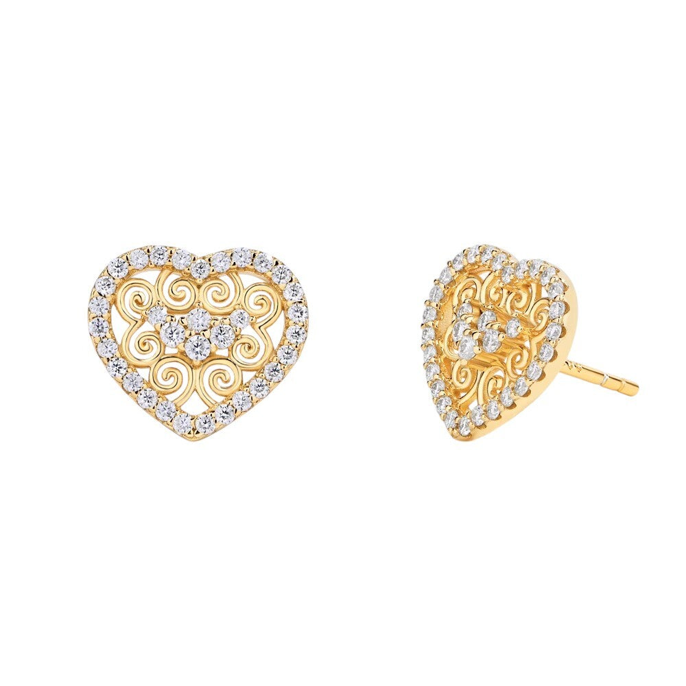 Luxury Heart Shape Moissanite Stud Earrings - Ornalux